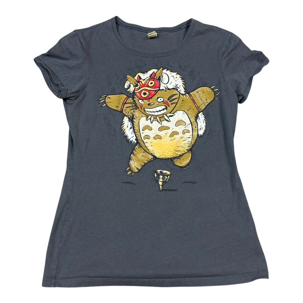 Kavio! Gray 100% Cotton Studio Ghibli Princess Mononoke Shirt‎ Youth Large